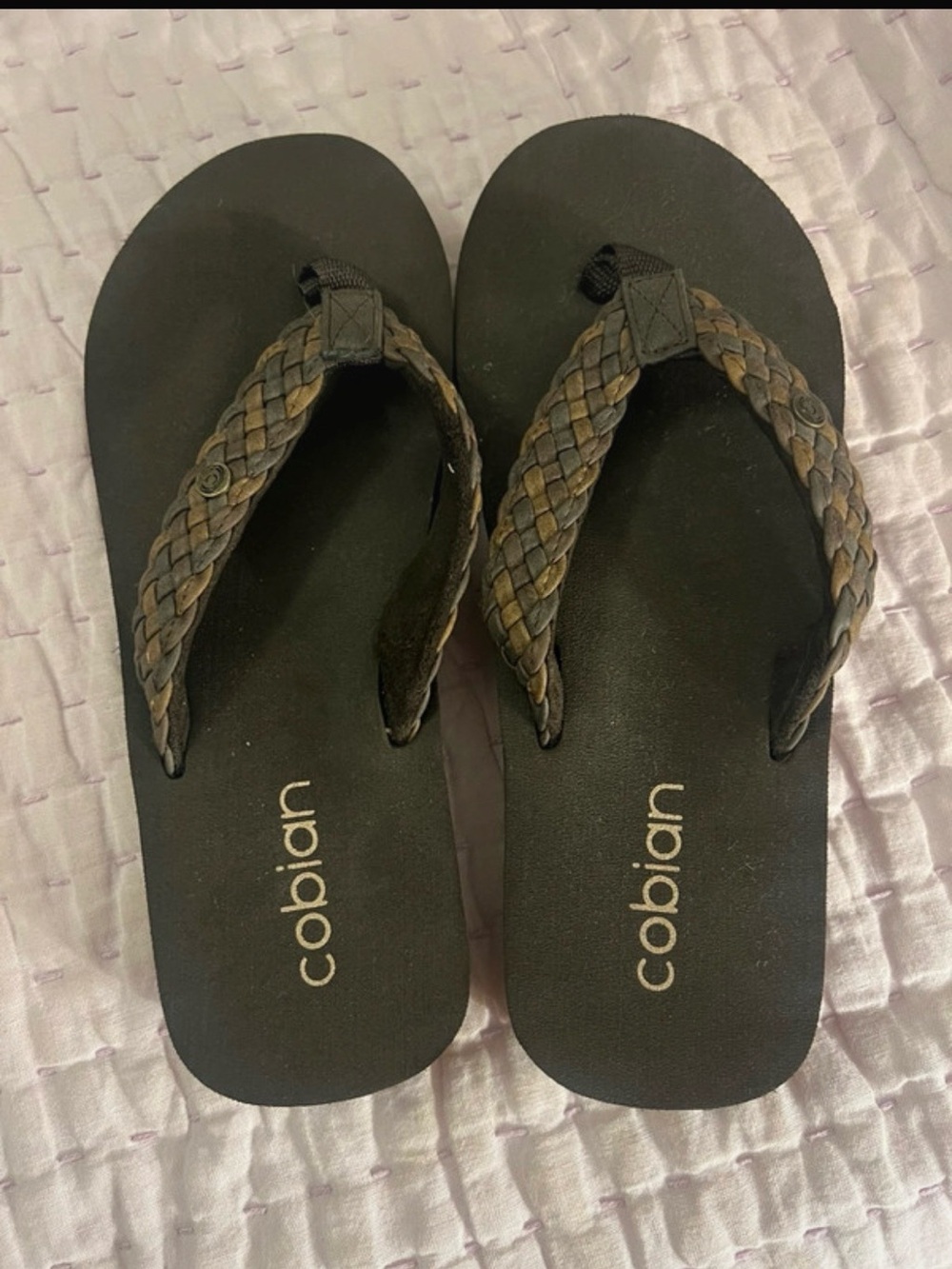 Cobian Women's Brown Braided-strap Flip Flops - Size 9, Barely Worn